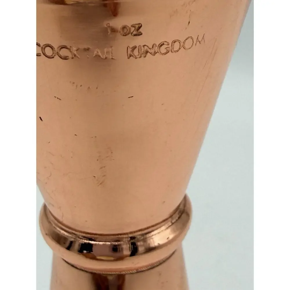 Copper Plated Cocktail Jiggers by Cocktail Kingdom.